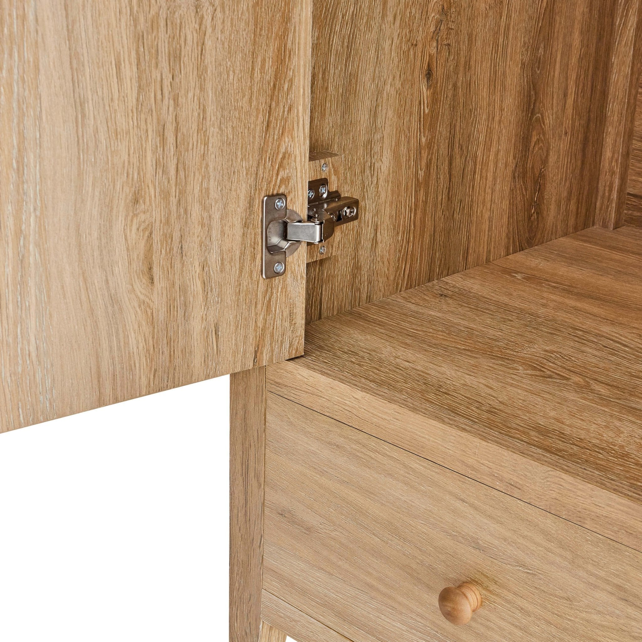 Nell 2 Door Wardrobe with Drawer - Light Wood