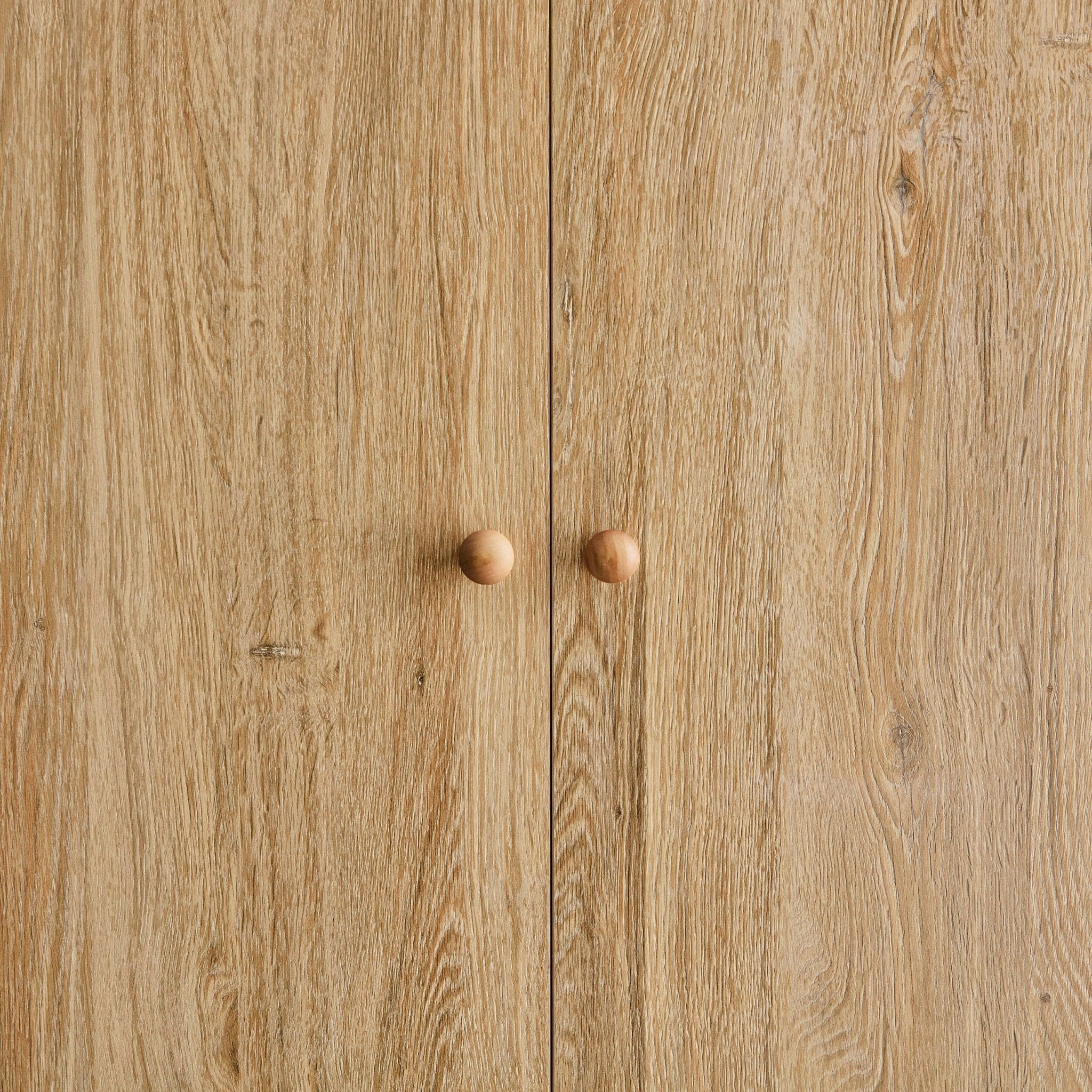 Nell 2 Door Wardrobe with Drawer - Light Wood