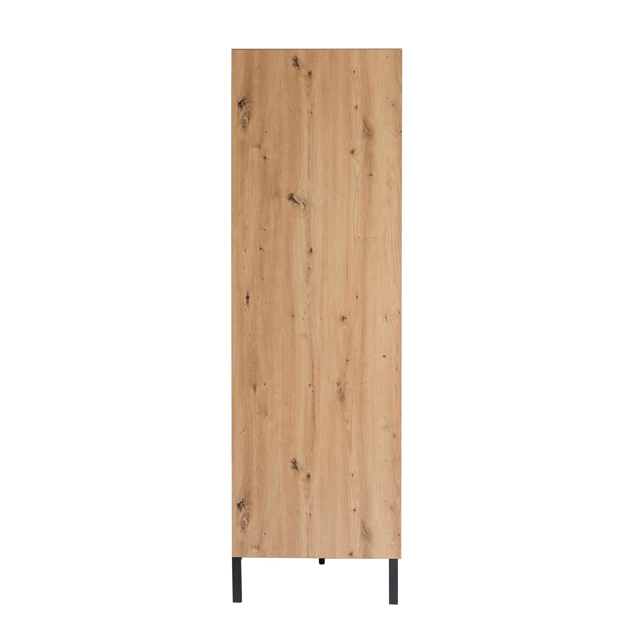 Nova 2 Door Wardrobe with Drawer - Light Wood