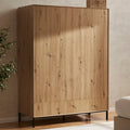 Nova 3 Door Wardrobe with Drawers - Light Wood
