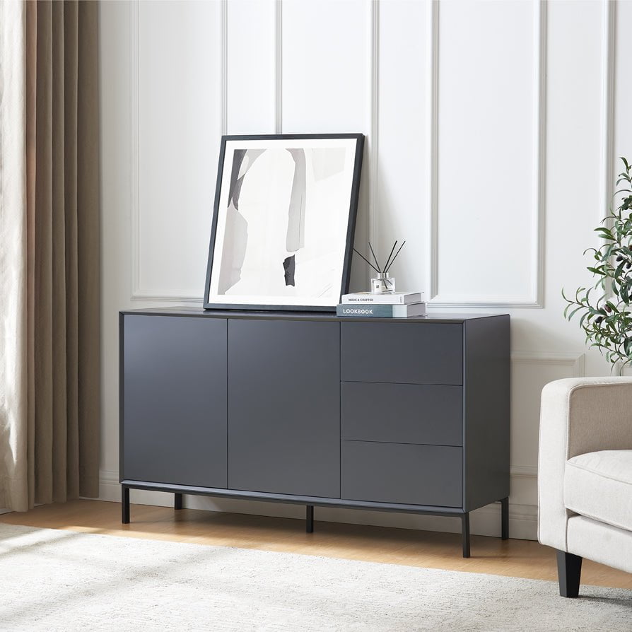 Nova Large Sideboard with Drawers - Charcoal