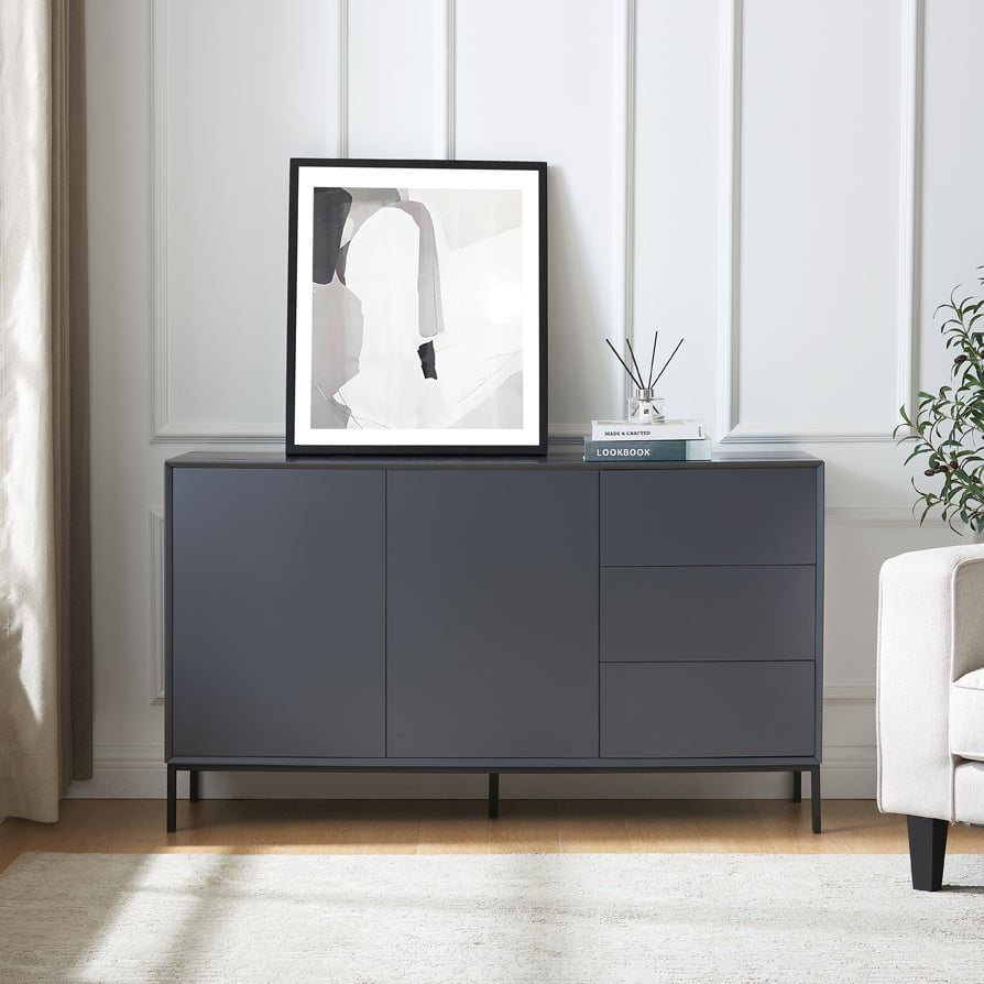 Nova Large Sideboard with Drawers - Charcoal