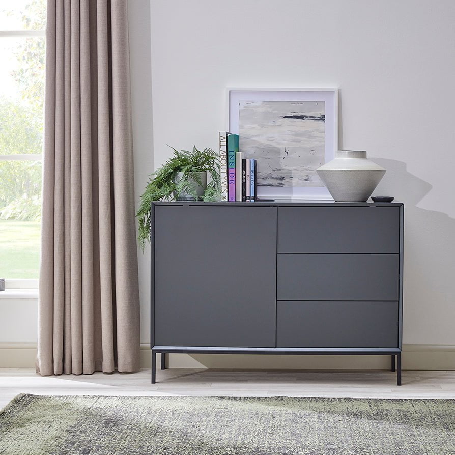 Nova Small Sideboard with Drawers - Charcoal