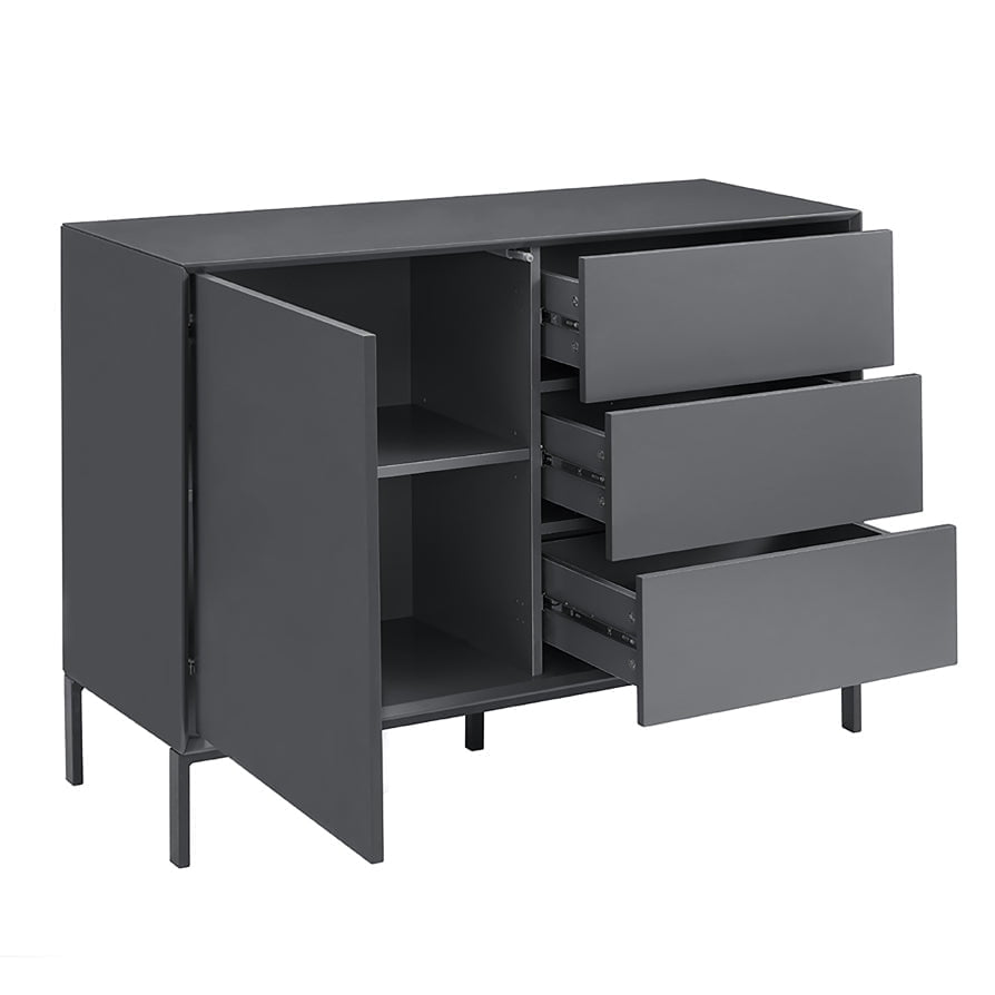 Nova Small Sideboard with Drawers - Charcoal