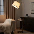 Orianna Floor Lamp with Side Table - Gold