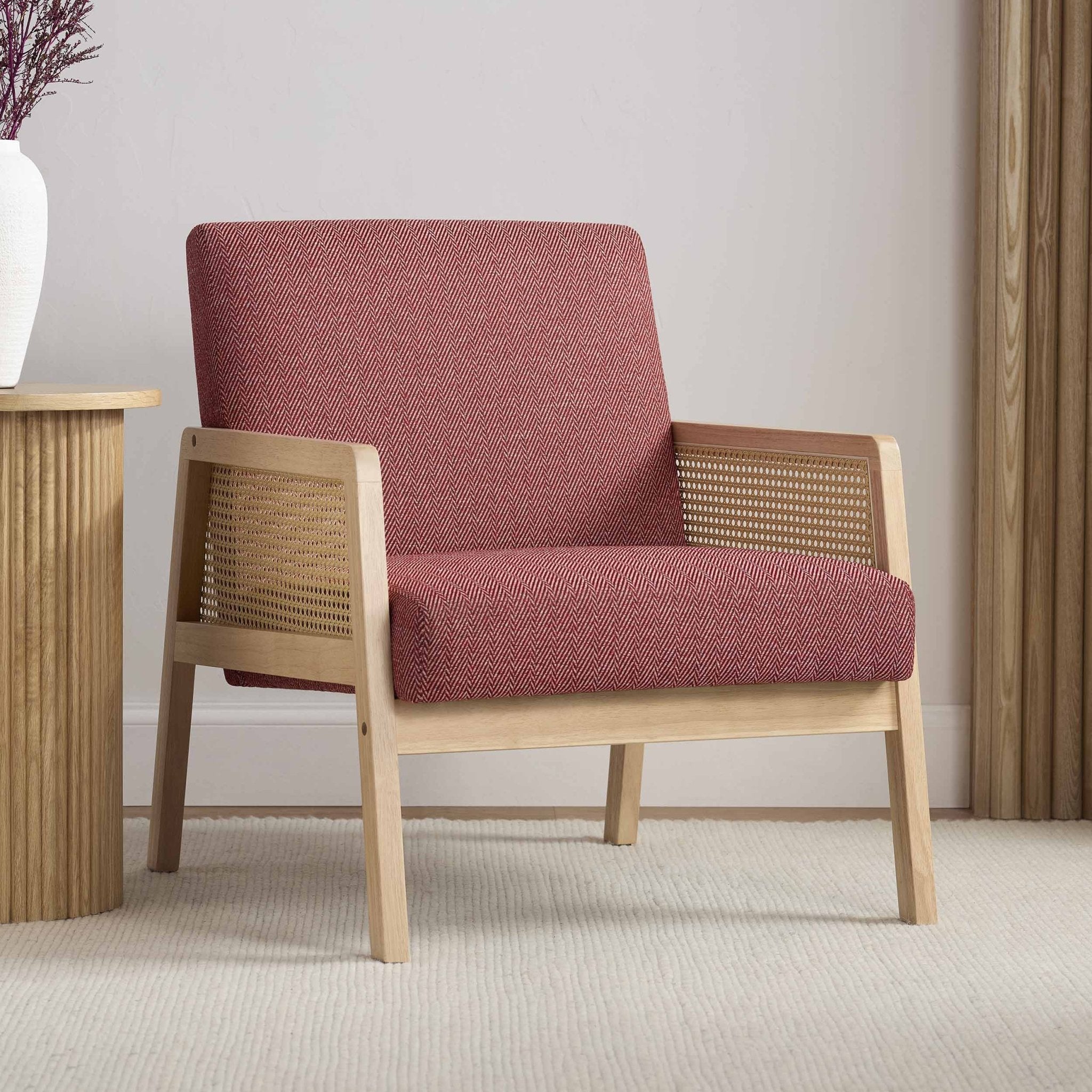 Orla Accent Chair - Berry Chevron