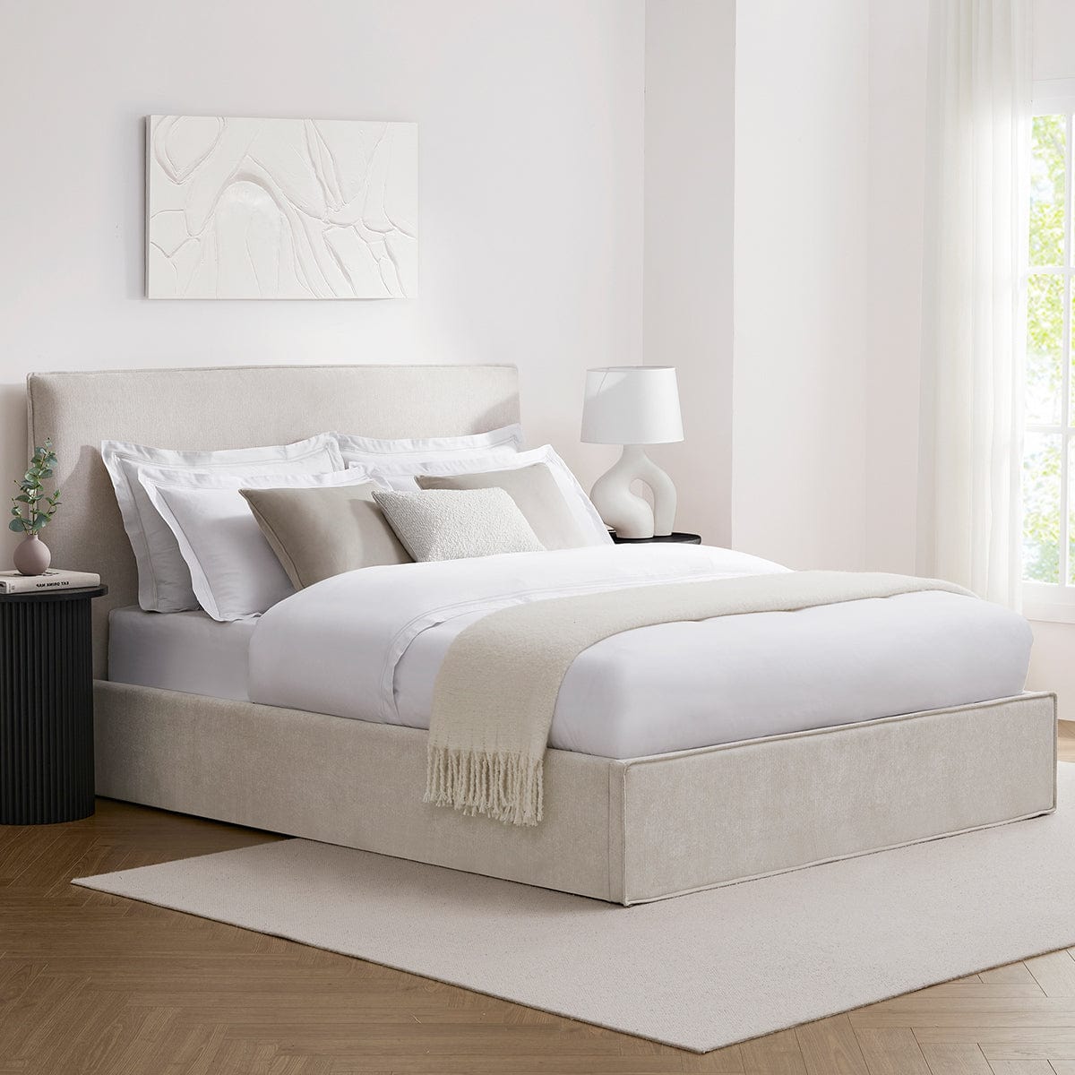 Oslo Ottoman Storage Bed - Ivory