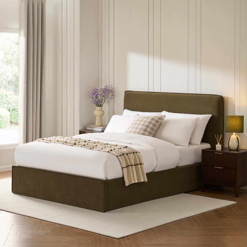 Oslo Ottoman Storage Bed - Olive