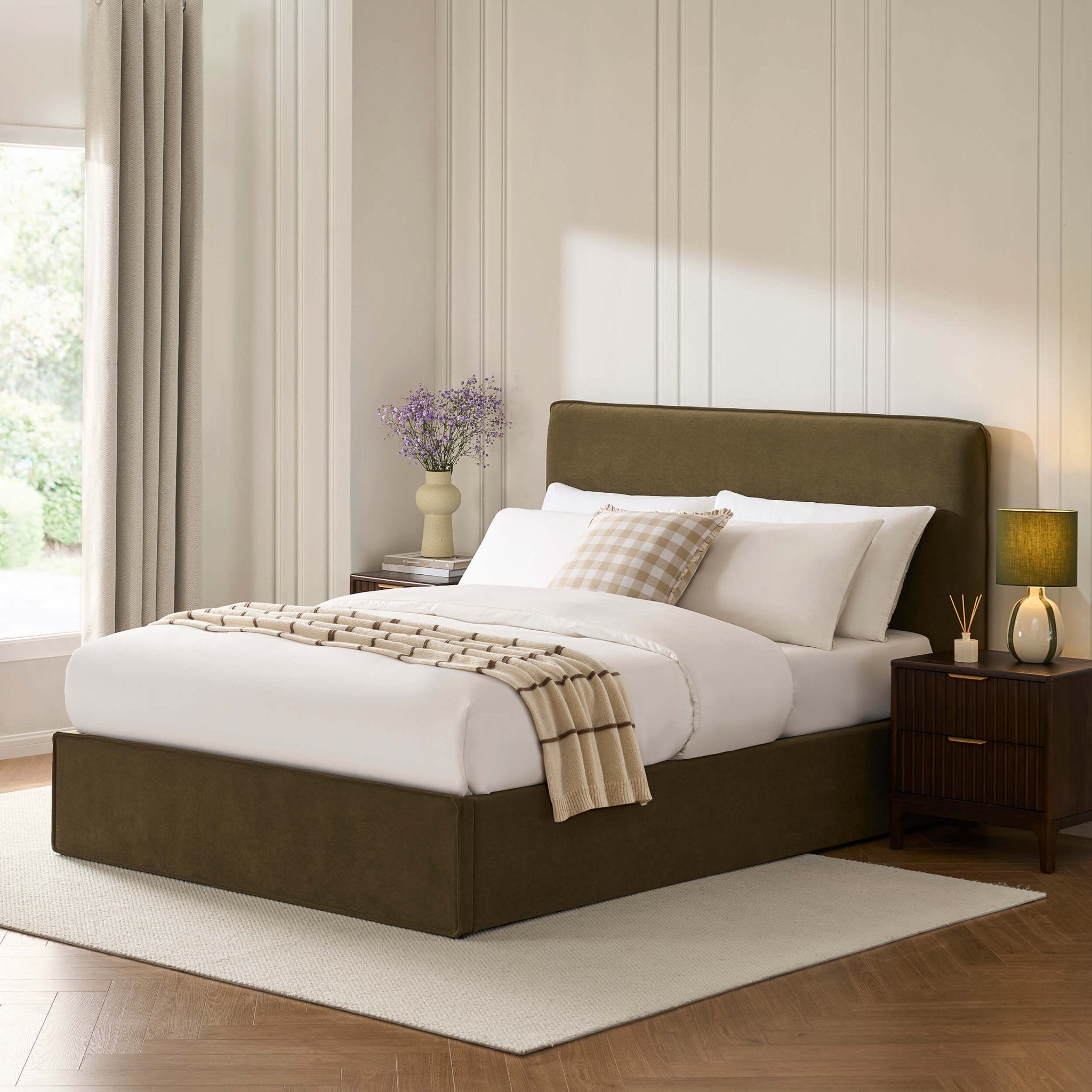 Oslo Ottoman Storage Bed - Olive