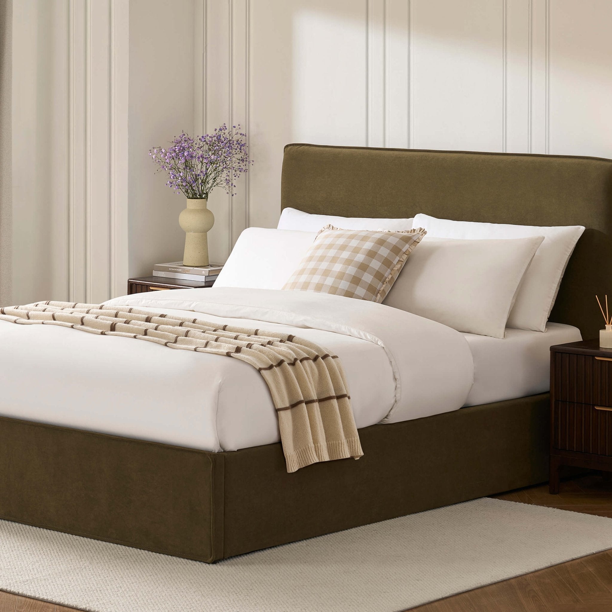 Oslo Ottoman Storage Bed - Olive