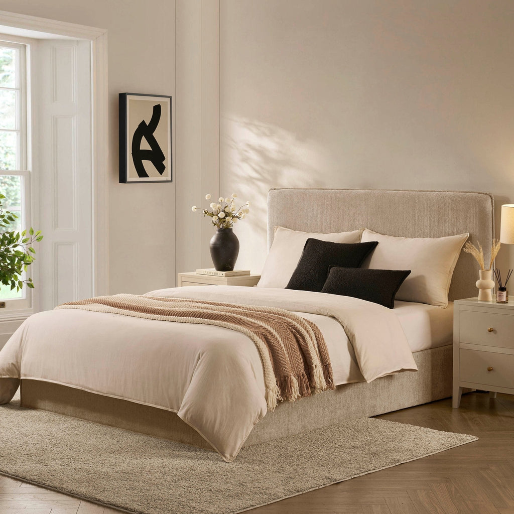 Oslo Ottoman Storage Bed - Textured Oatmeal