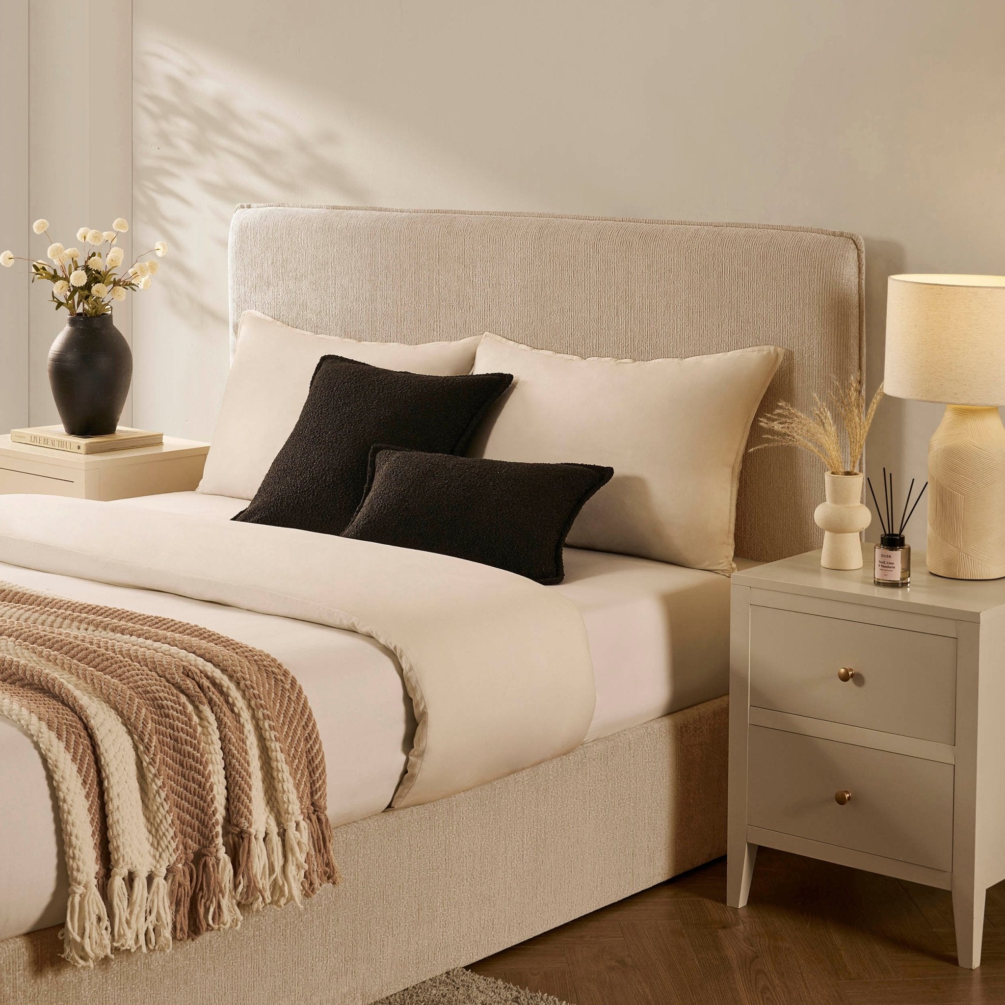 Oslo Ottoman Storage Bed - Textured Oatmeal
