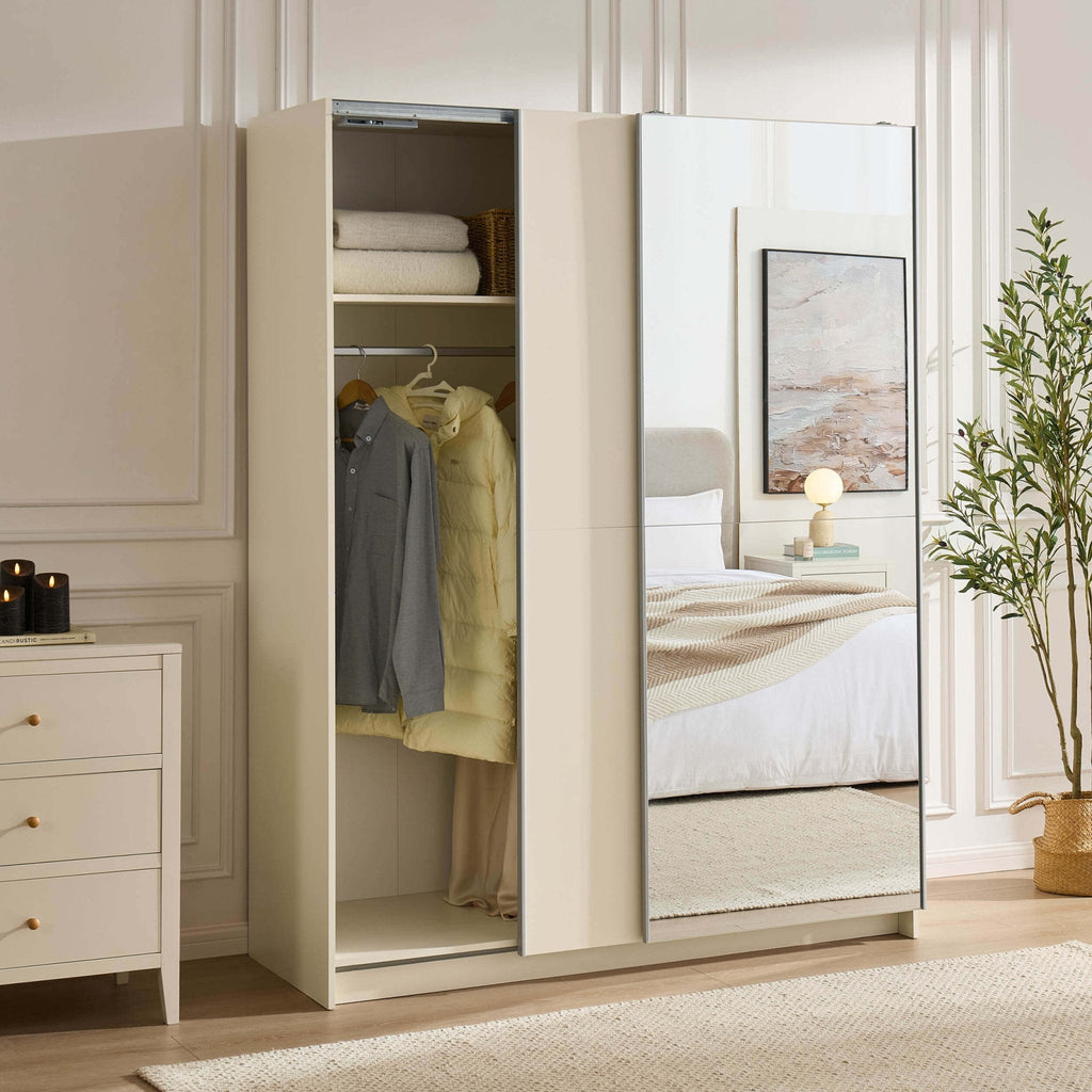 Penelope 150cm 2 Door Sliding Wardrobe - Cream