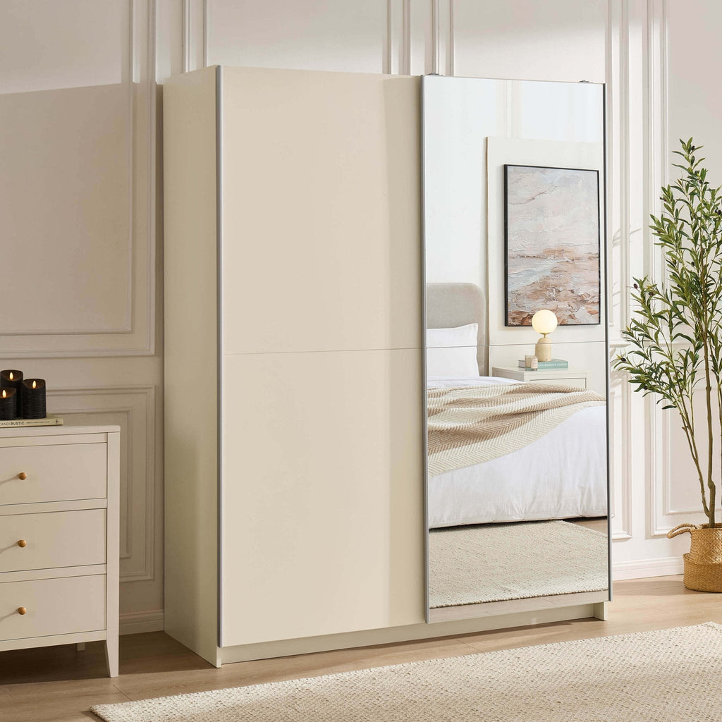 Penelope 150cm 2 Door Sliding Wardrobe - Cream