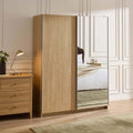 Penelope 150cm 2 Door Sliding Wardrobe - Light Wood