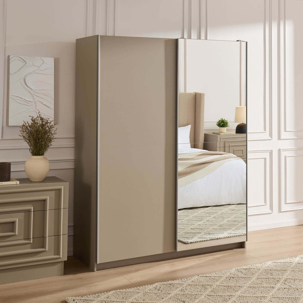 Penelope 150cm 2 Door Sliding Wardrobe - Taupe