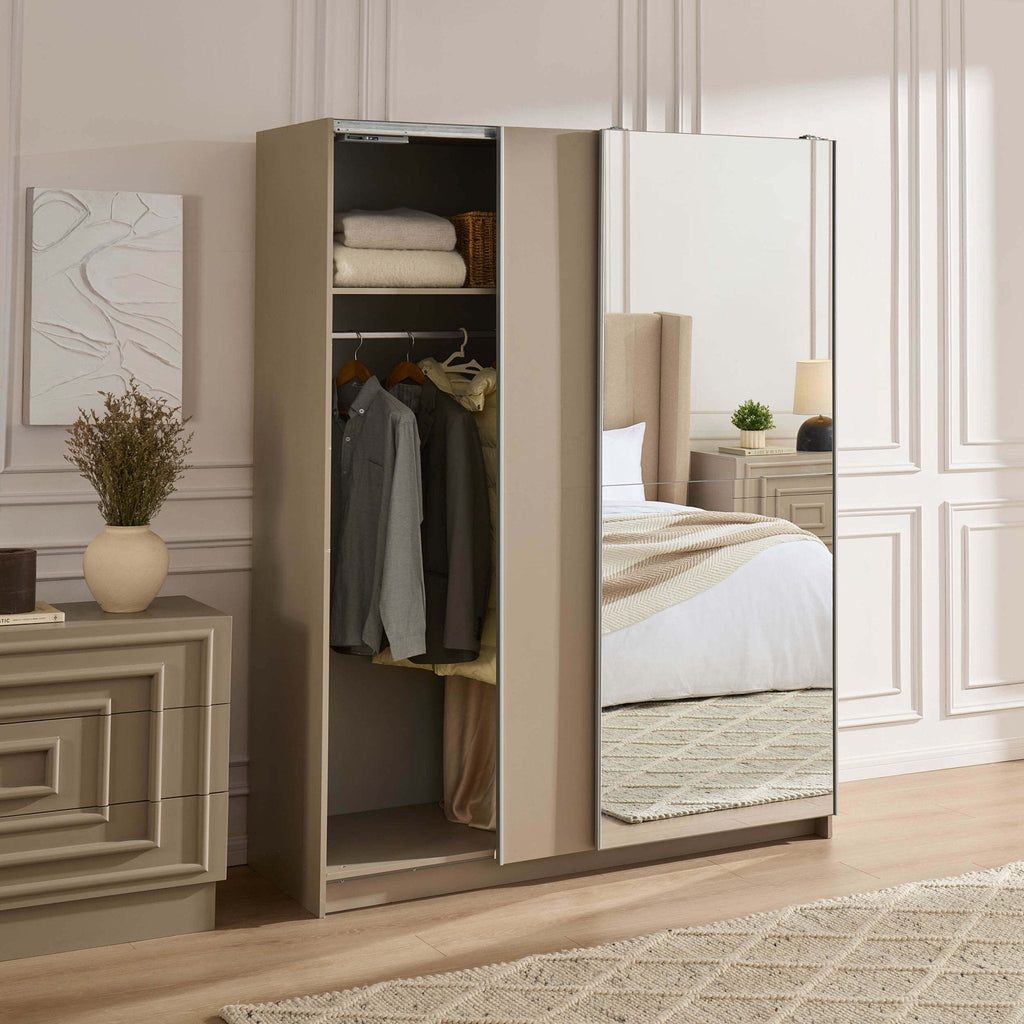 Penelope 150cm 2 Door Sliding Wardrobe - Taupe