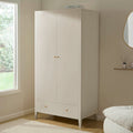 Poppy 2 Door Wardrobe with Drawer - Cream