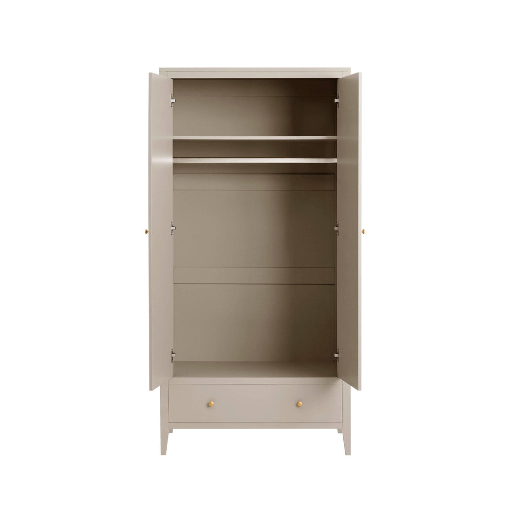 Poppy 2 Door Wardrobe with Drawer - Taupe
