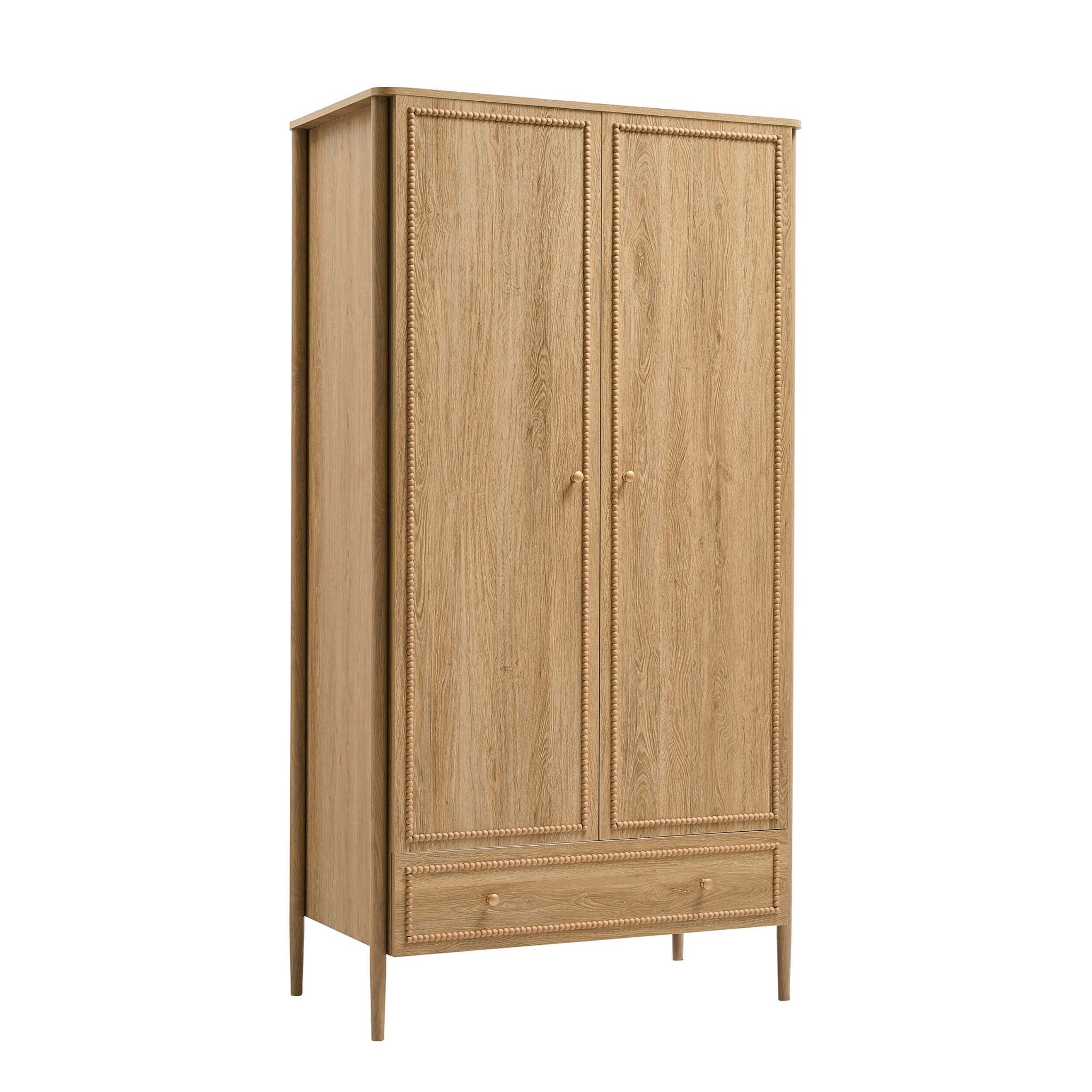 Posy Bobbin 2 Door Wardrobe with Drawer - Light Wood