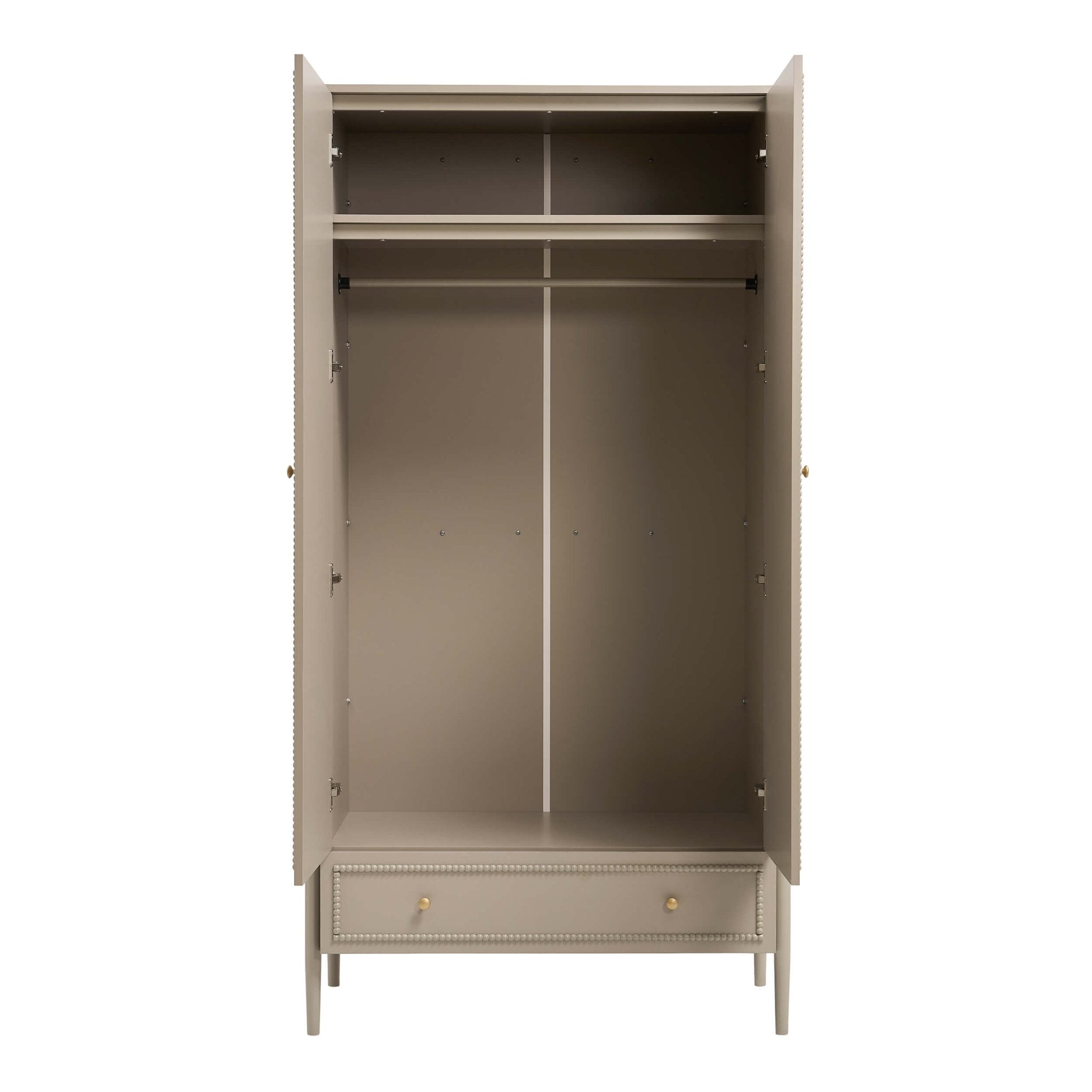 Posy Bobbin 2 Door Wardrobe with Drawer - Taupe