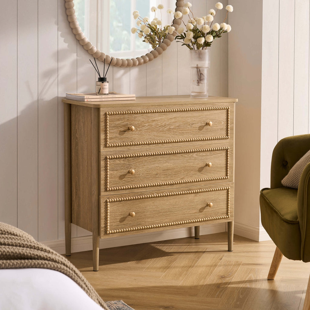 Posy Bobbin 3 Drawer Chest - Light Wood