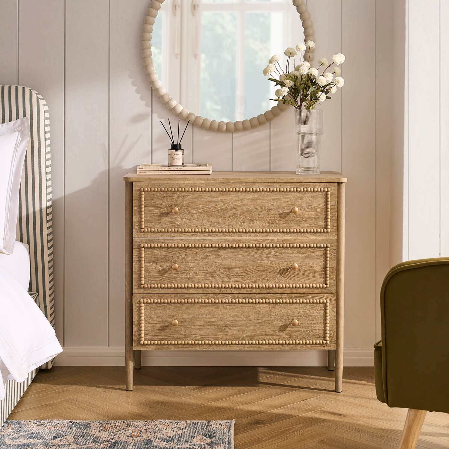 Posy Bobbin 3 Drawer Chest - Light Wood