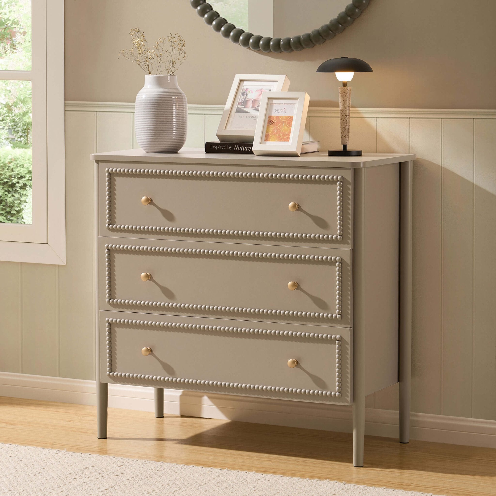 Posy Bobbin 3 Drawer Chest - Taupe