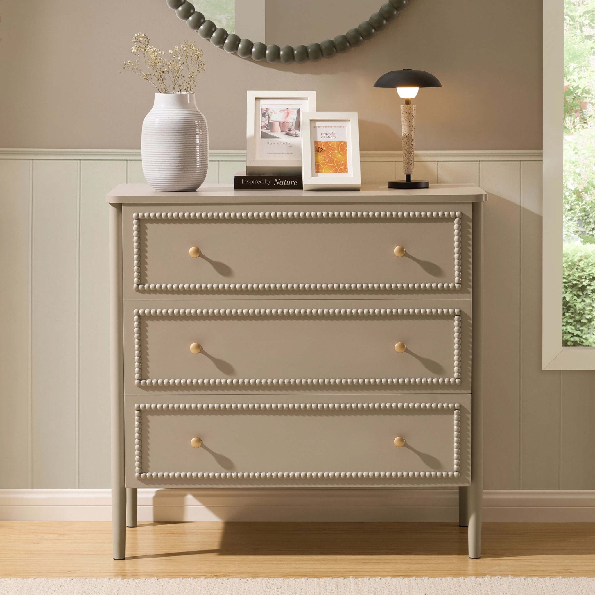 Posy Bobbin 3 Drawer Chest - Taupe