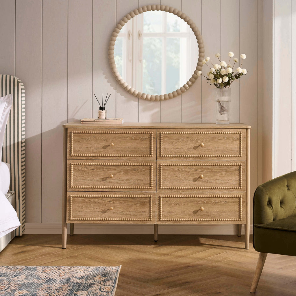 Posy Bobbin 6 Drawer Chest - Light Wood