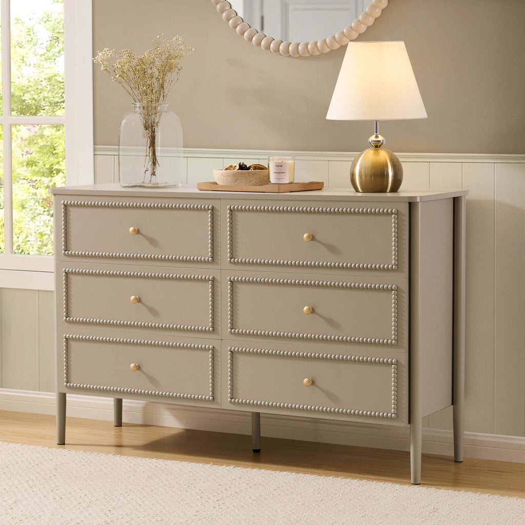 Posy Bobbin 6 Drawer Chest - Taupe