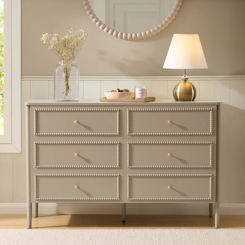 Posy Bobbin 6 Drawer Chest - Taupe