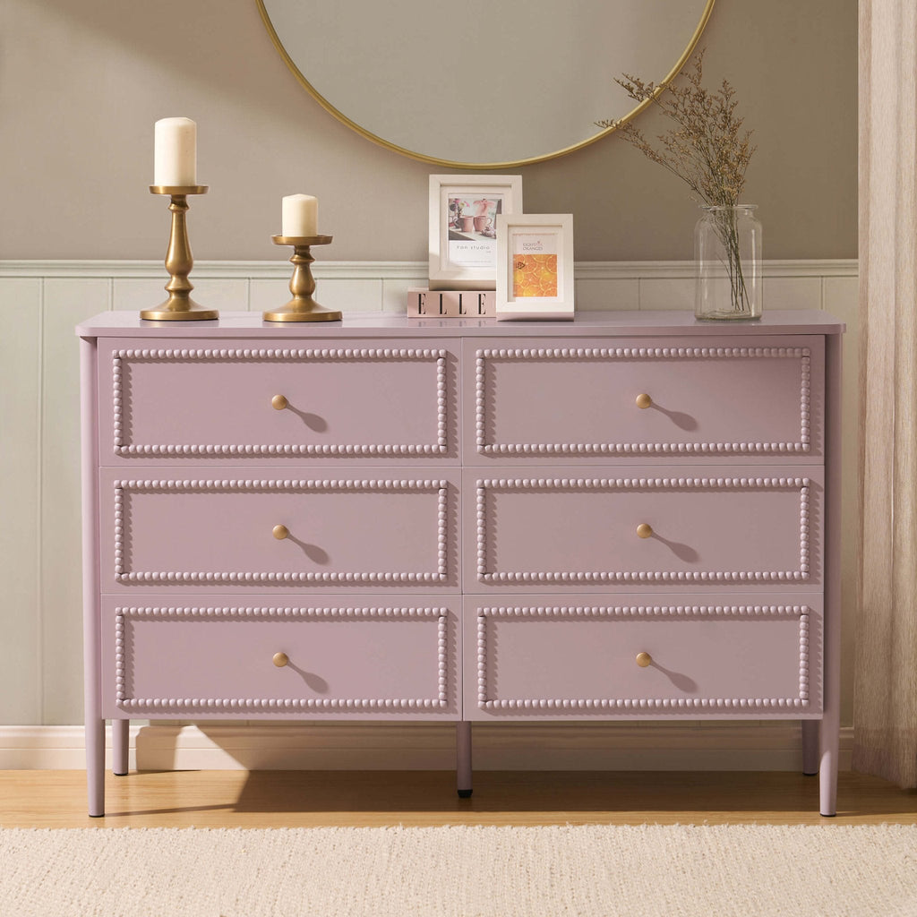 Posy Bobbin 6 Drawer Chest - Violet Ice