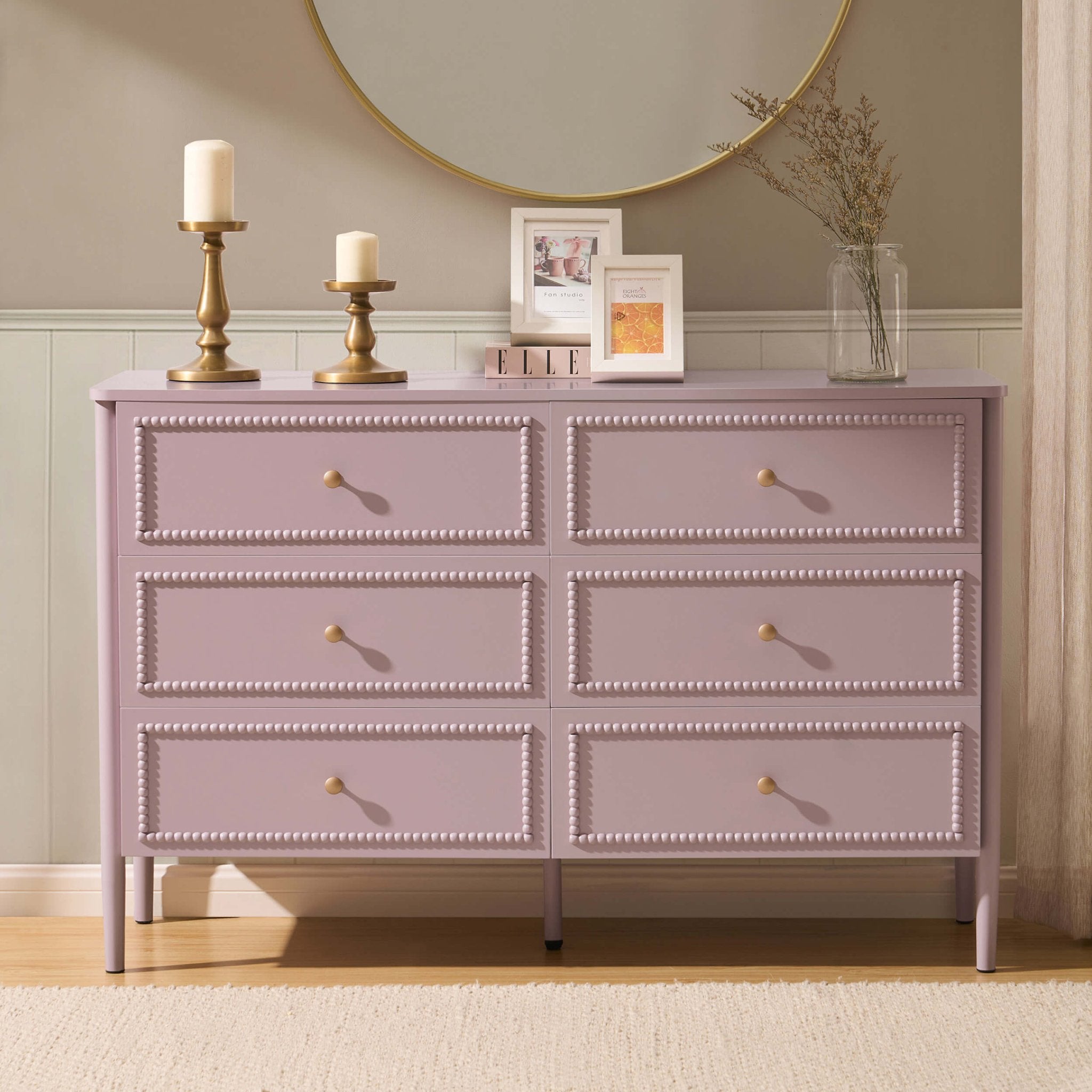 Posy Bobbin 6 Drawer Chest - Violet Ice