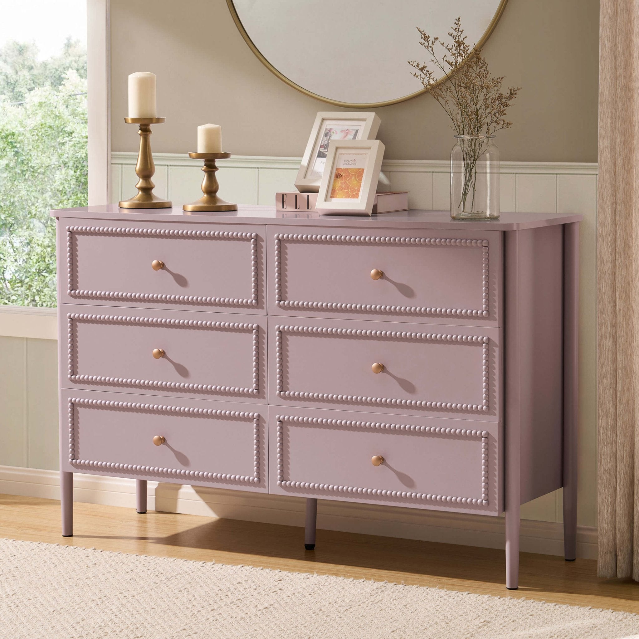 Posy Bobbin 6 Drawer Chest - Violet Ice