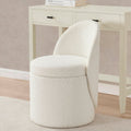 Primrose Boucle Dressing Table Storage Stool - Off White