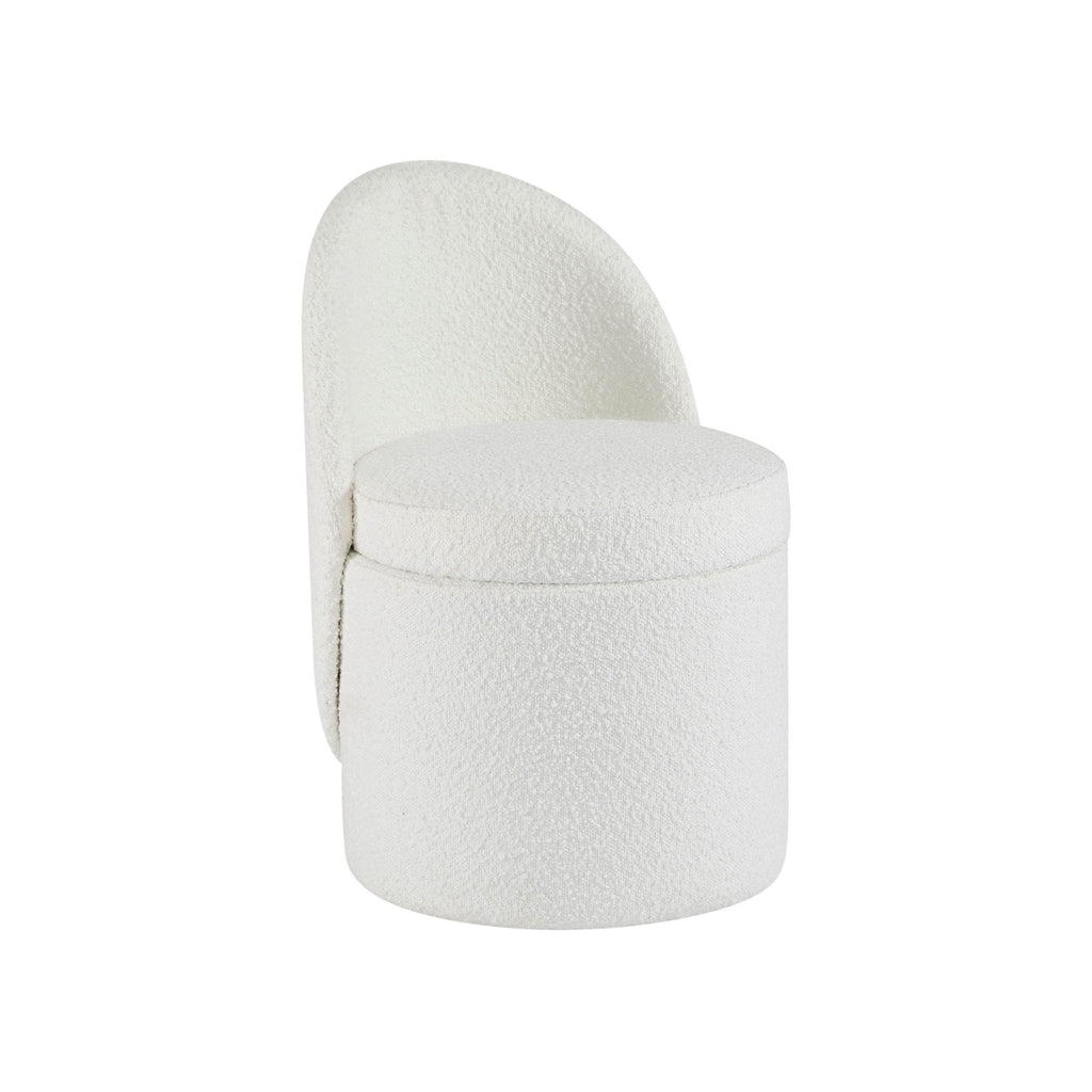 Primrose Boucle Dressing Table Storage Stool - Off White