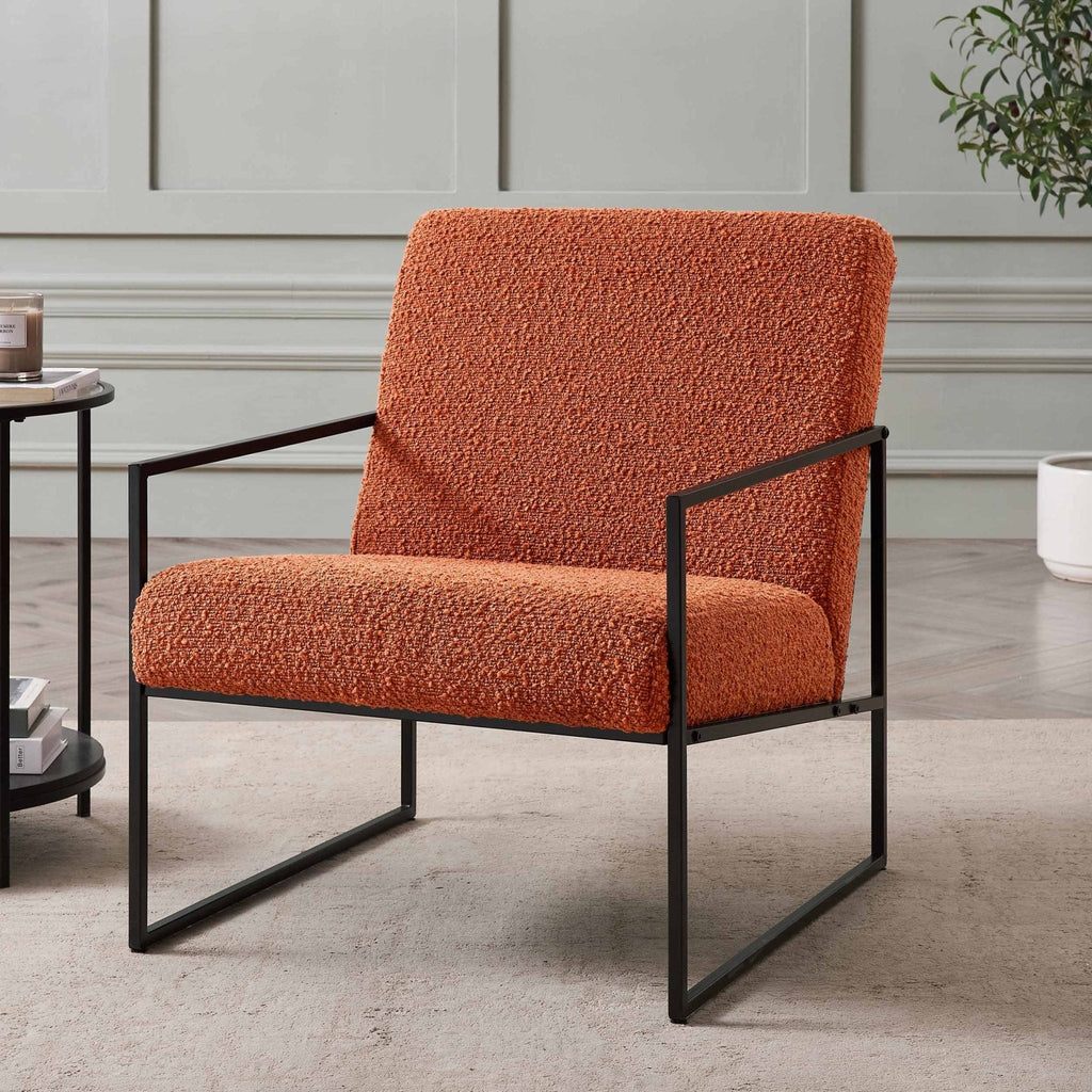 Rae Accent Chair - Boucle Rust
