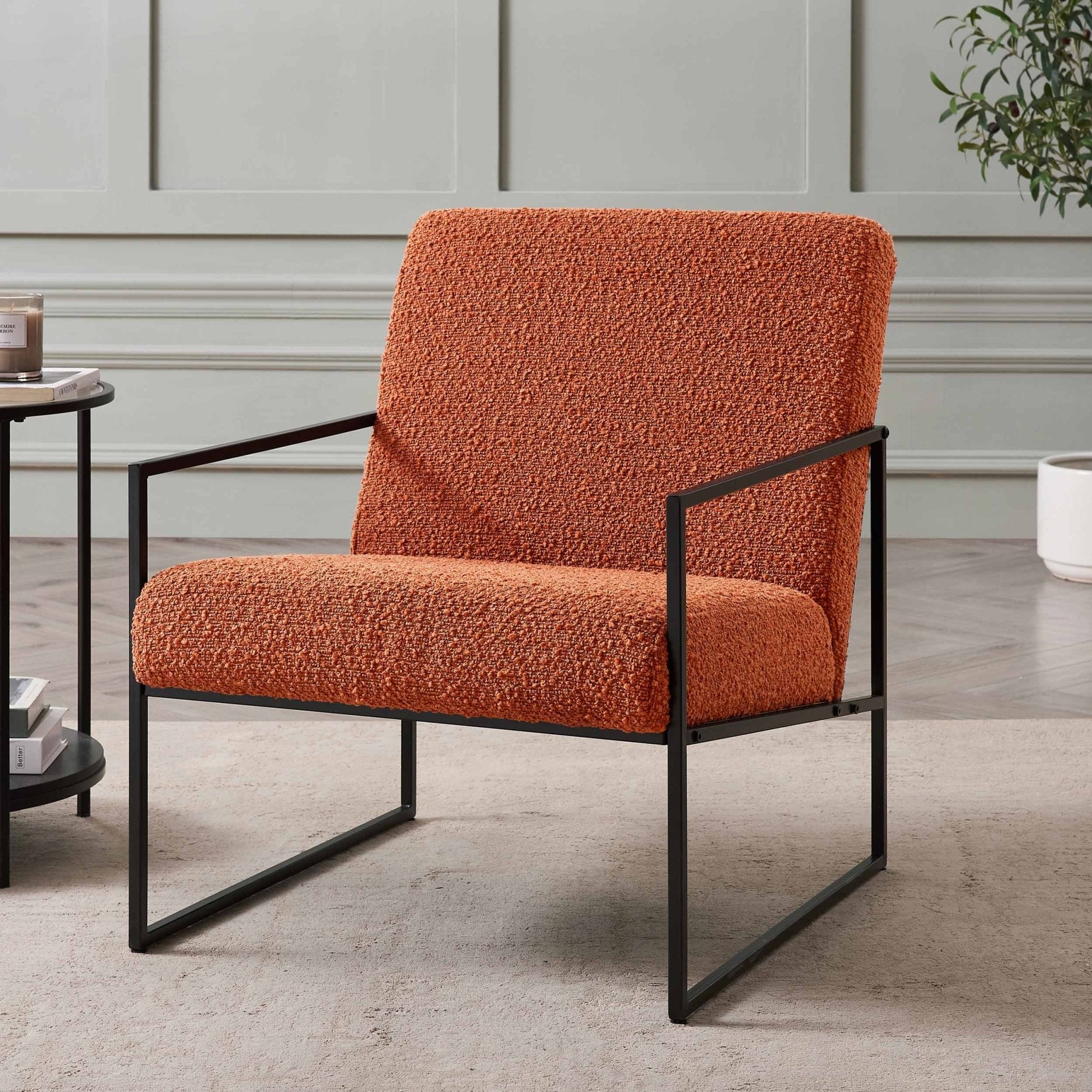 Rae Accent Chair - Boucle Rust