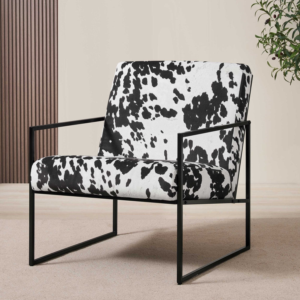 Rae Accent Chair - Cow Print