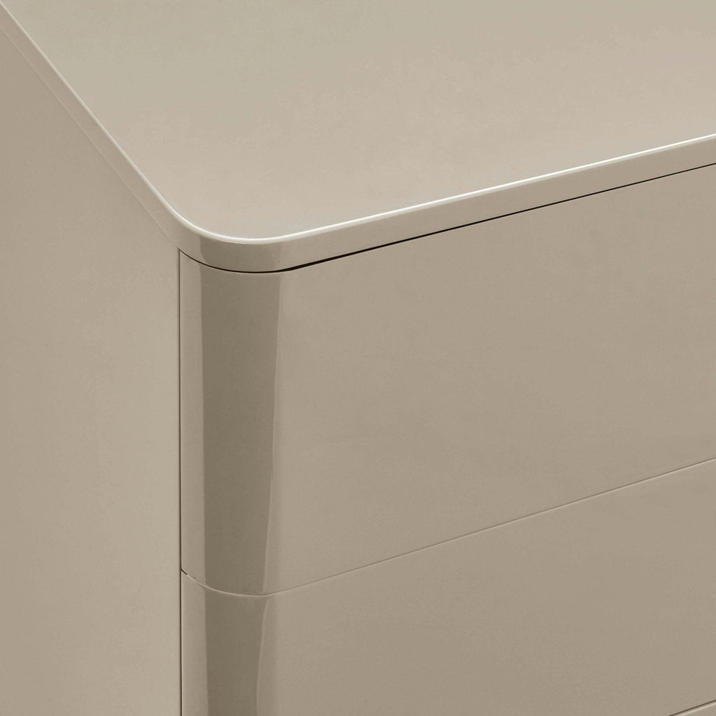 Romilly High Gloss 3 Drawer Chest - Taupe