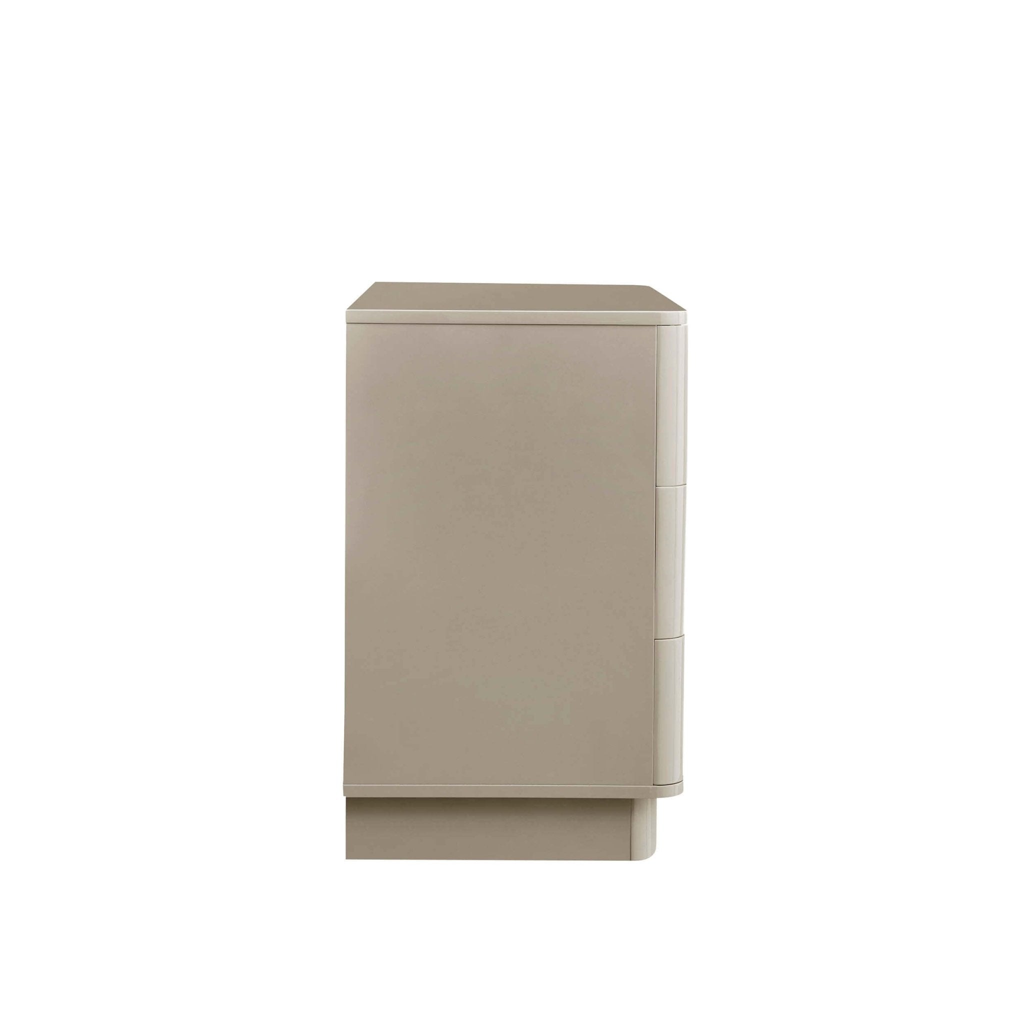 Romilly High Gloss 3 Drawer Chest - Taupe