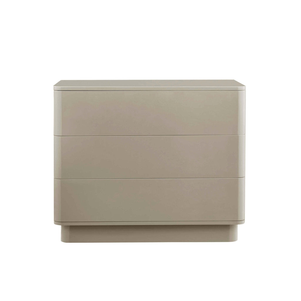 Romilly High Gloss 3 Drawer Chest - Taupe