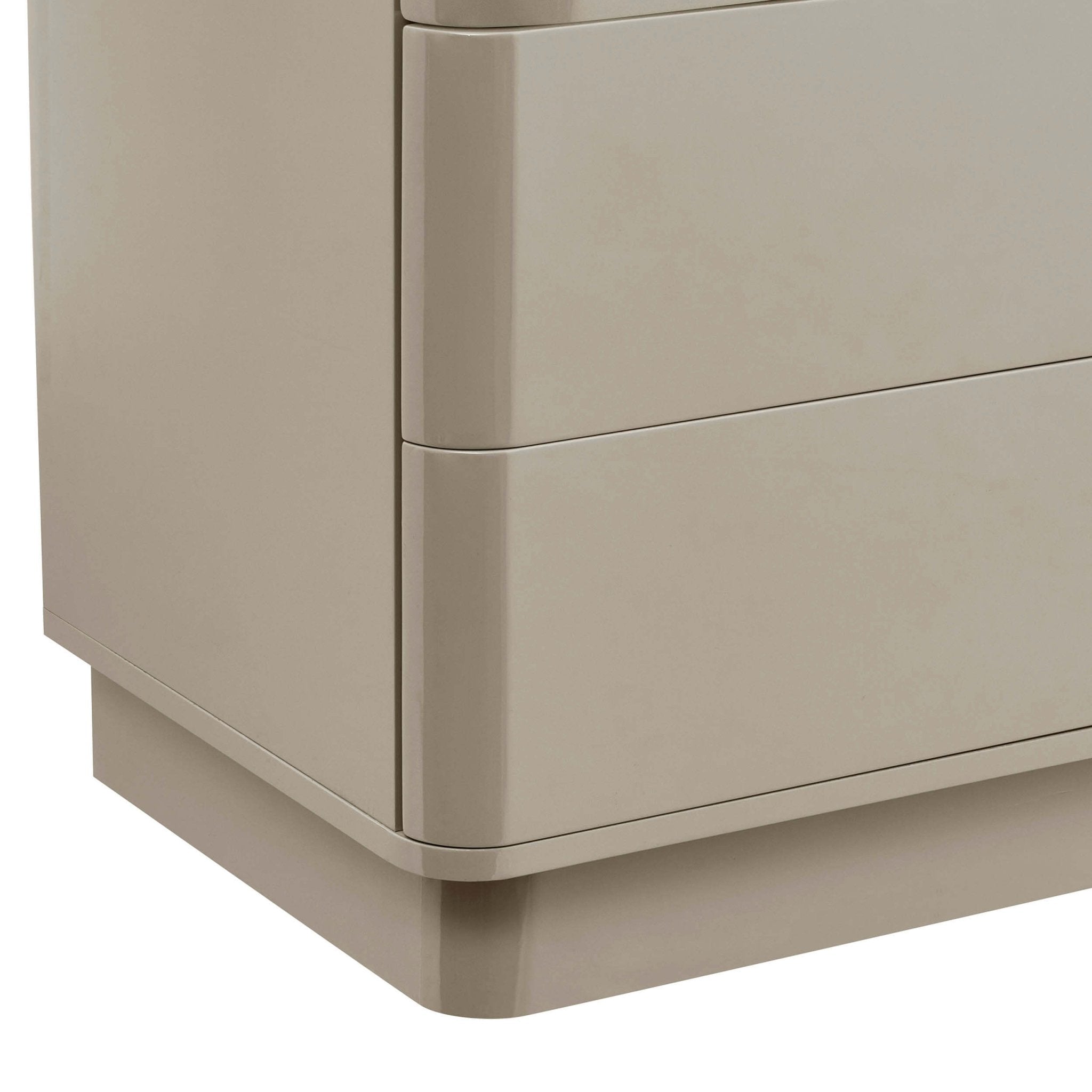 Romilly High Gloss 3 Drawer Chest - Taupe