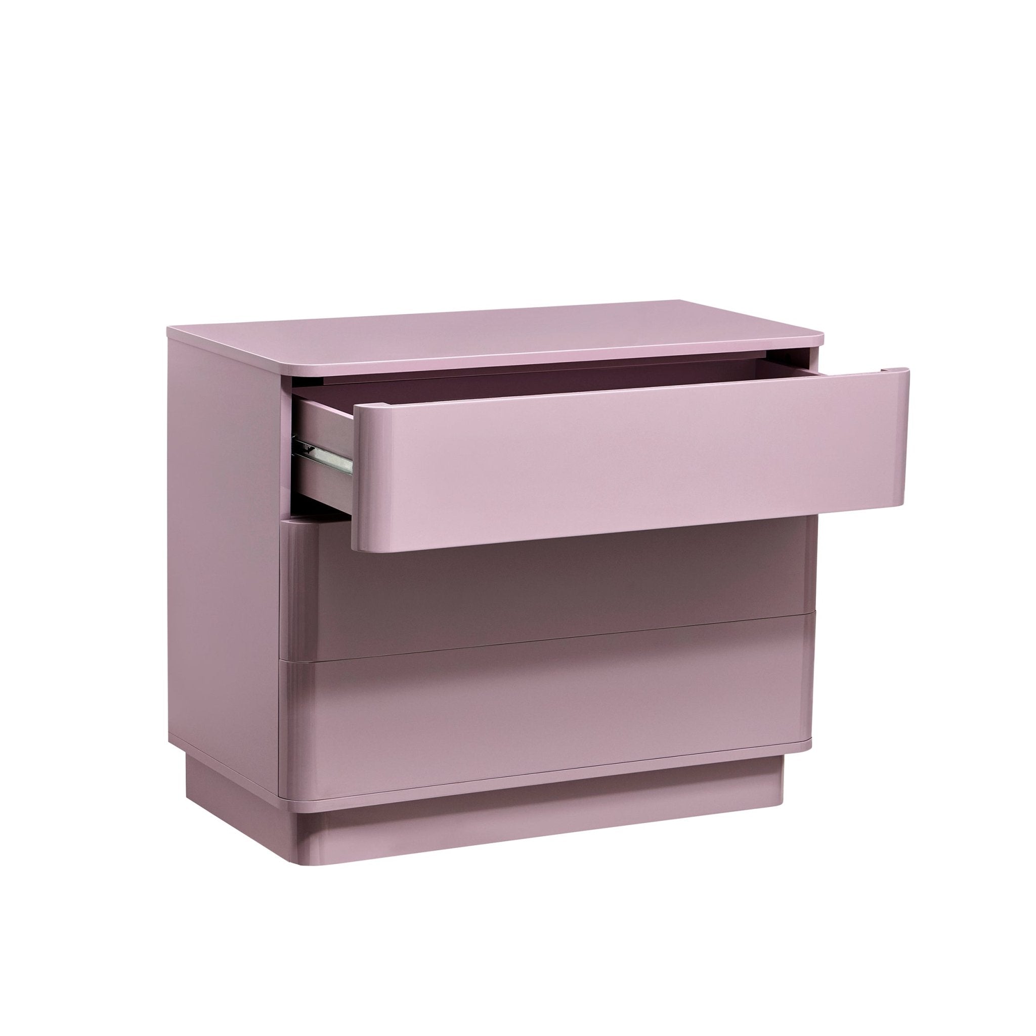 Romilly High Gloss 3 Drawer Chest - Violet Ice