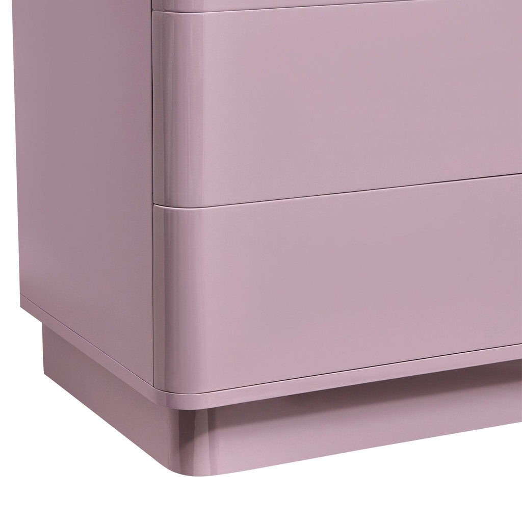 Romilly High Gloss 3 Drawer Chest - Violet Ice