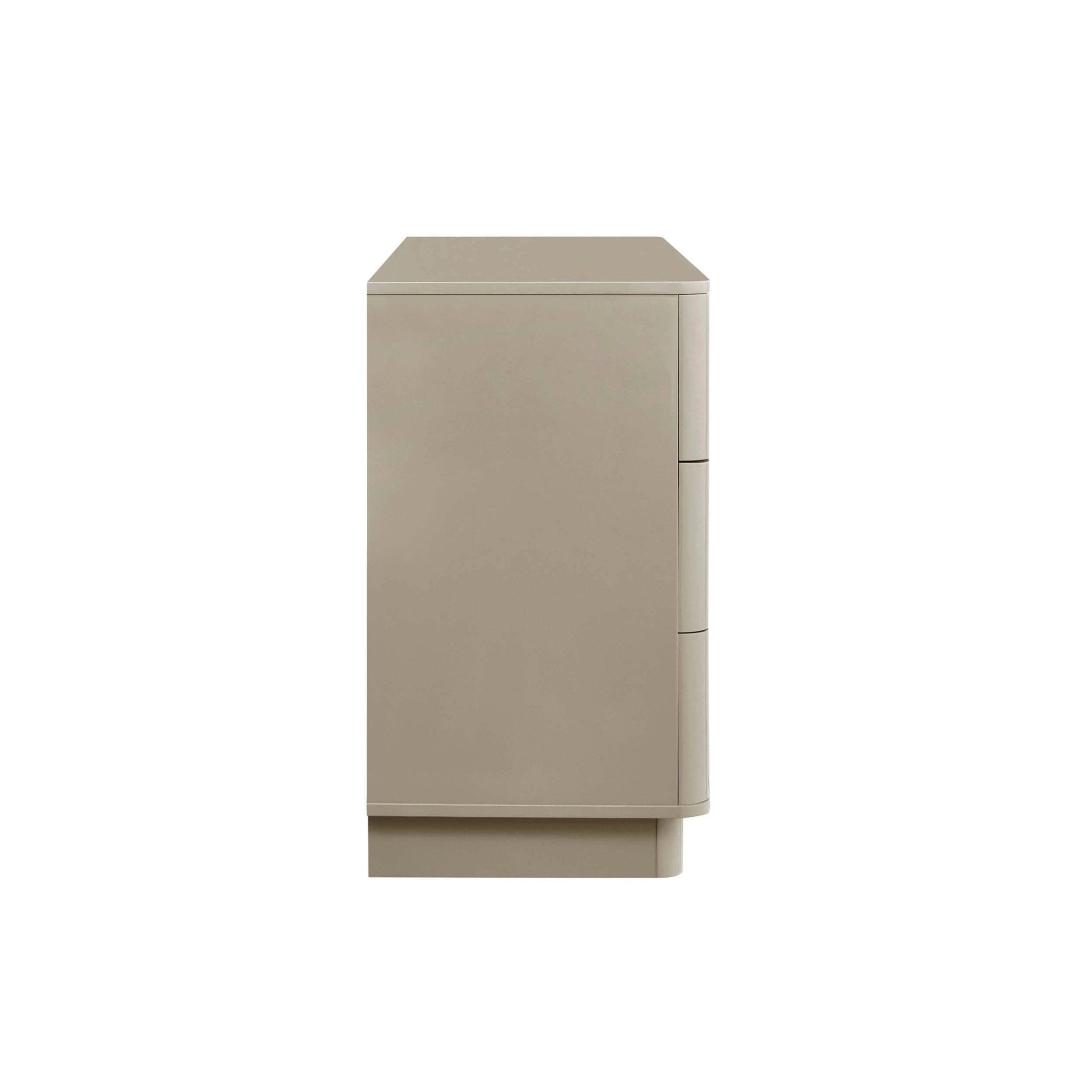 Romilly High Gloss 6 Drawer Chest - Taupe
