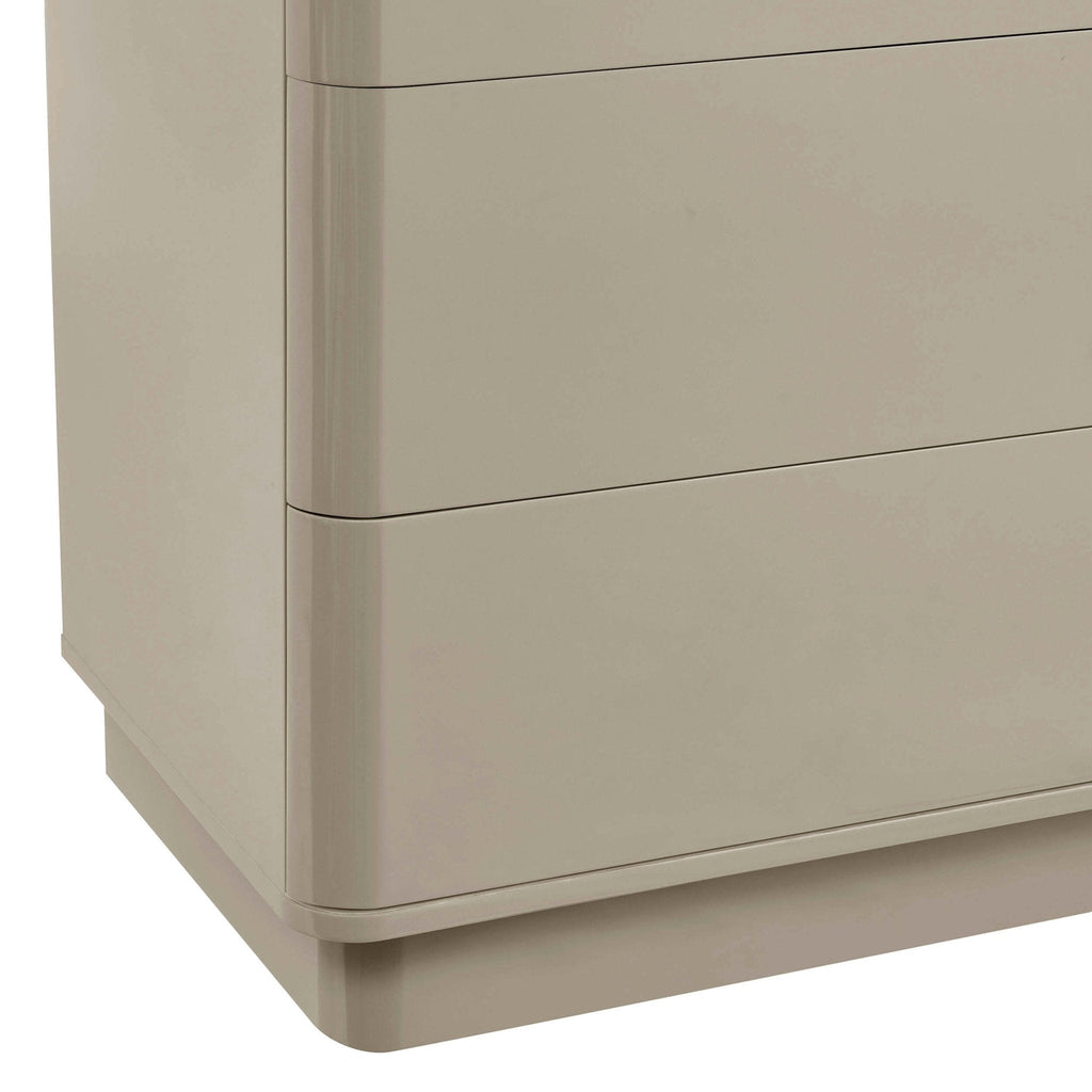 Romilly High Gloss 6 Drawer Chest - Taupe