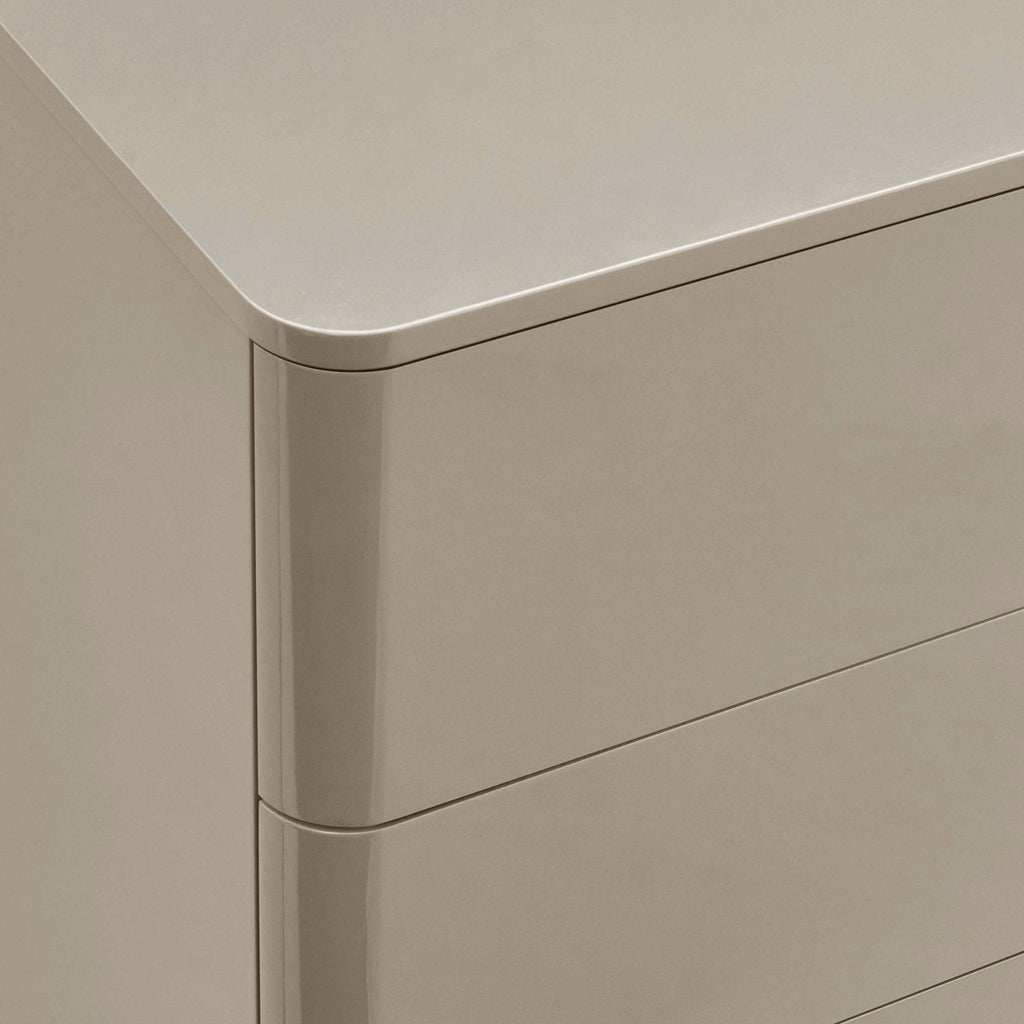 Romilly High Gloss 6 Drawer Chest - Taupe