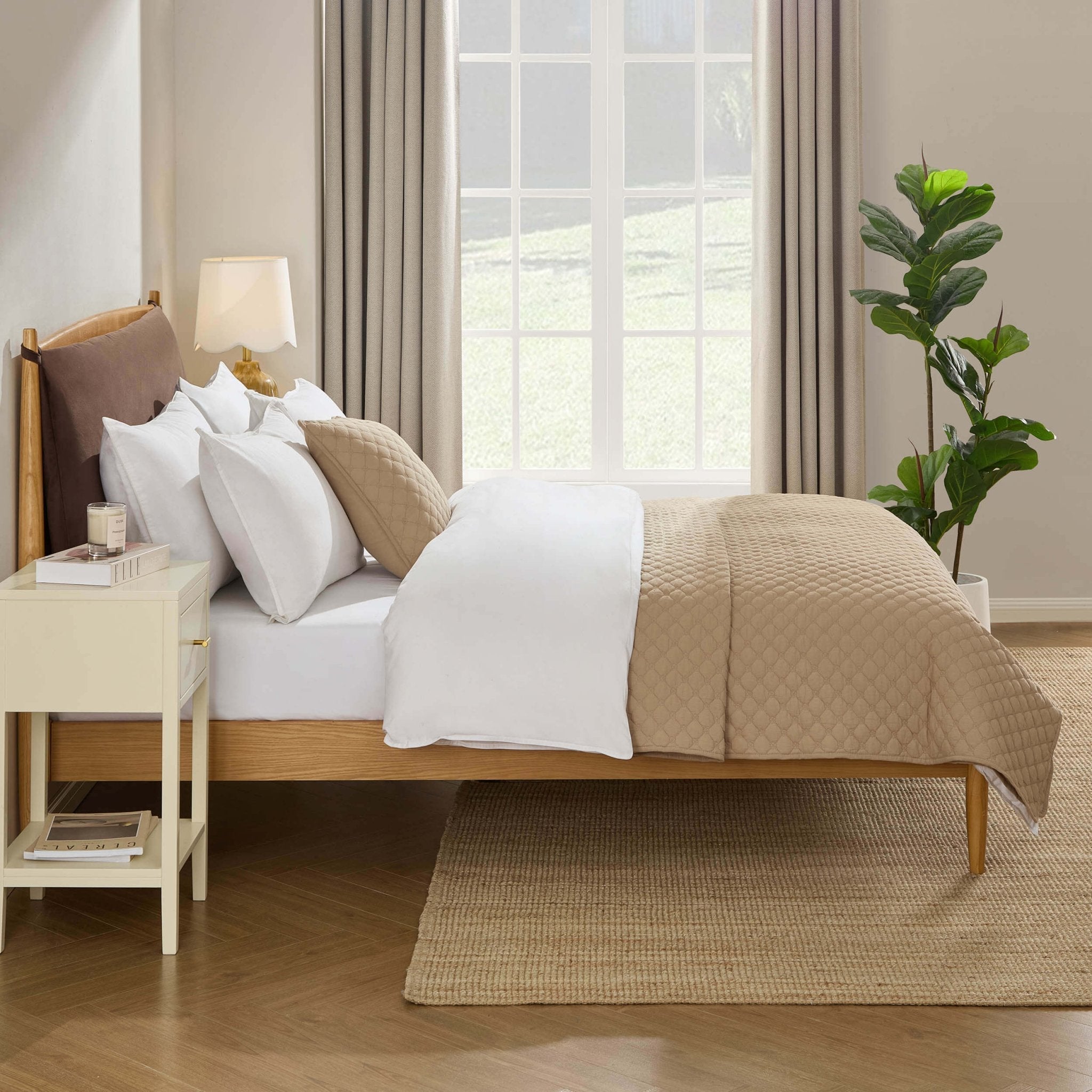 Rotterdam Light Wood Bed Frame - Cappuccino